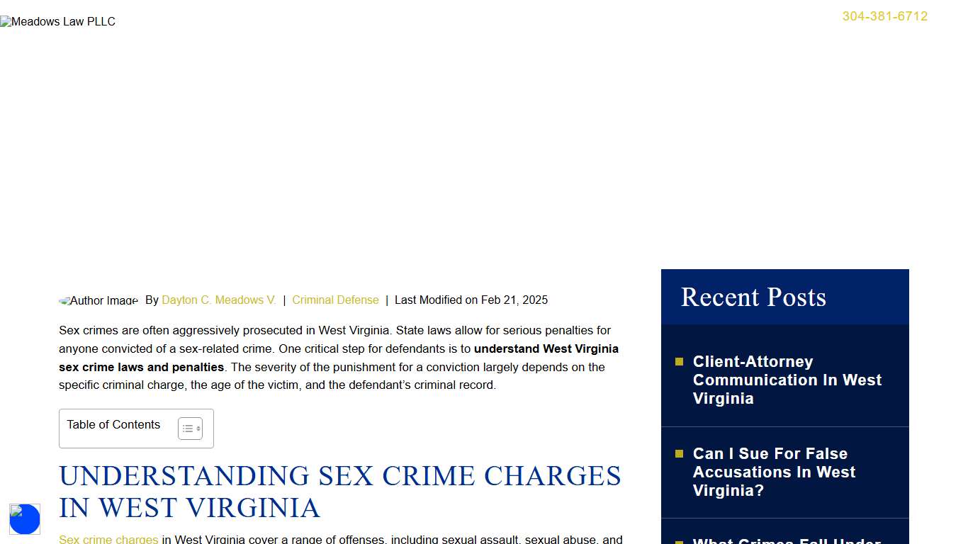 West Virginia Sex Crime Laws and Penalties Explained 2026